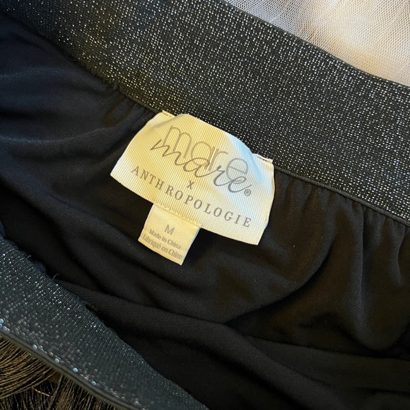 Mare Mare x Anthropologie Fringe Tiered Midi Skirt with Glitter Waistband Size M - Picture 8 of 8